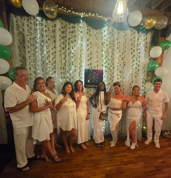 Guests in white at the launch night
