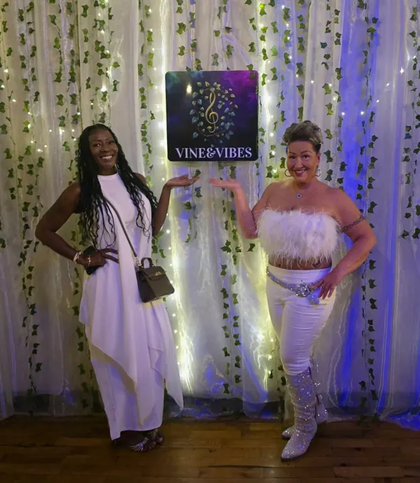 The Vine & Vibes signage wall